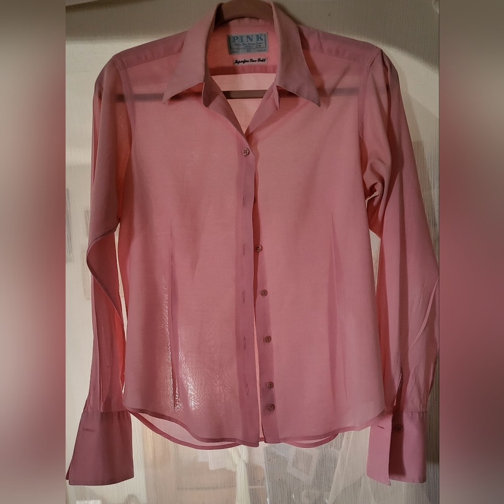 Thomas Pink Button Down Pink Shirt - 10